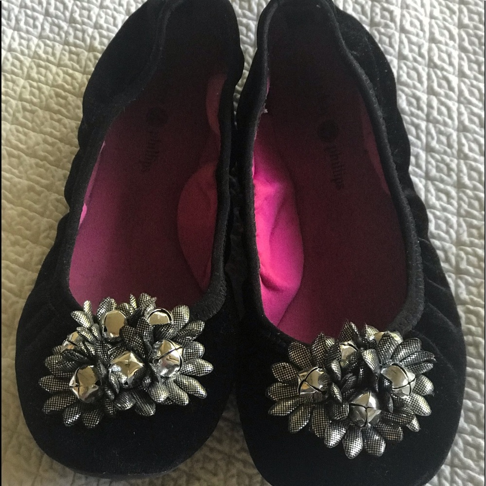 Lindsay Phillips Black Velvet Holiday Flats
